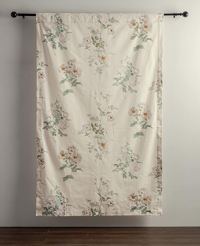 Maison d' Hermine Curtains for Living Room 100% Cotton 108 inch Length One Panel Light Filtering Curtains for Bedroom Windows with Rod and Loop Pockets Drapes (Villette Dove Grey, 50" W x 108" L)