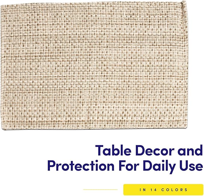 Sweet Home Collection 100% Cotton Placemats for Dining Room Rectangle Two Tone Woven Fabric 13" x 19" Soft Durable Table Mat Set, Set of 4, Eggshell