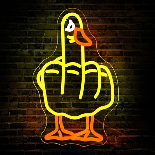 Duck Neon Sign Led Neon Signs for Wall Decor Yellow Light Up Sign Preppy Girls Room Decor USB Powered Gifts