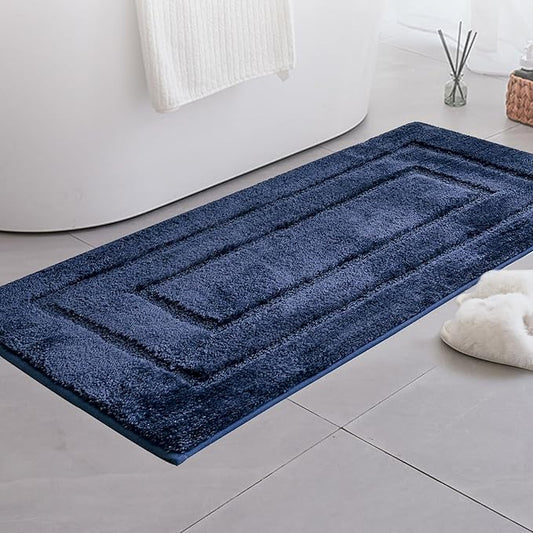 GRANNY SAYS Navy Bathroom Rugs, Bath Mats for Bathroom Non-Slip, Super Soft and Water Absorbent, Extra Large Bath Rugs Washable, Microfiber Bath Rugs for Floor, Tub and Shower, 59" x 24"