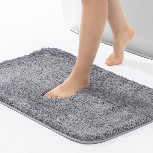 ROSMARUS Shaggy Bath Rugs for Bathroom Non Slip 20" X 32" Gray