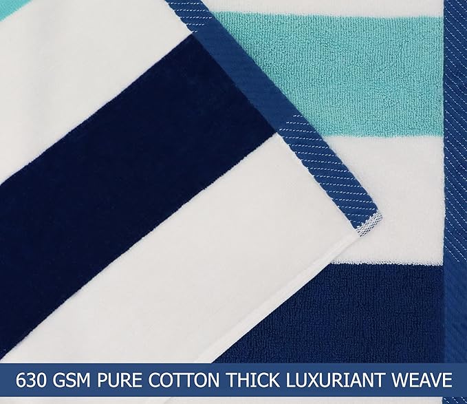 Hooded Beach Towel - Swim Cover-up - 100% Cotton Velour Double Woven Large Hooded Poncho Towel - Big Kid Pool Bath Wearable Swimming Robe - Soft Plush 630 GSM Gift - 35 x 35 - Ocean Blue