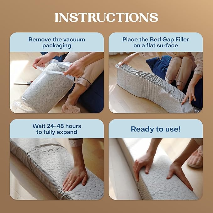 FeelAtHome Bed Gap Filler | Bed Wedge Pillow for Headboard to Close The Gap (0-8") Between Headboard and Mattress - Headboard Pillow Wedge for Twin Bed (39"x10"x5")