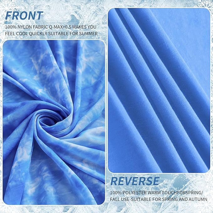 Guohaoi Cooling Blanket (90"x108"King Size) for HotSleepers,Decortive Tie Dye,Absorbs Heat to Keep Body Cool for Night Sweats,Arc-Chill Q-Max >0.5Cool Fiber,Keep Cool,All-Season.