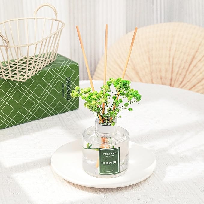 Green Picture Reed Diffuser Set - 3.38 fl oz (100ml) Essential Oil with 6 Reed Sticks | Home & Bathroom Decor