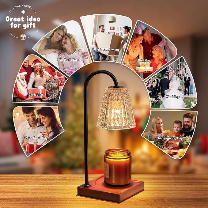 Candle Warmer Lamp with Timer-Dimmable Candle Warmer, Birthday Gifts for Women,House Warming Gifts New Home Bedroom Decor,Wax Warmer for Scented Wax Jar Candles
