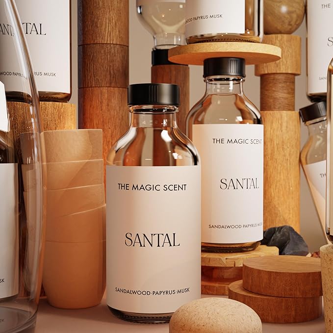 Santal Fragrance Oil - Diffuser Oil Scent - Cold-Air & Ultrasonic Santal Diffuser Oil - Santal Essential Oil Aroma Diffuser Oils Scents for Home - Sandalwood Oil - 4 fl oz, 120 mL