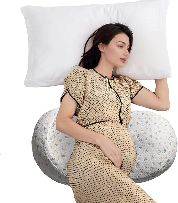 Pregnancy Pillows for Sleeping, Portable Maternity Pillows for Side Sleeper, Support for The Back, Belly and Legs, Adjustable and Detachable with Pillow Covers, Grey