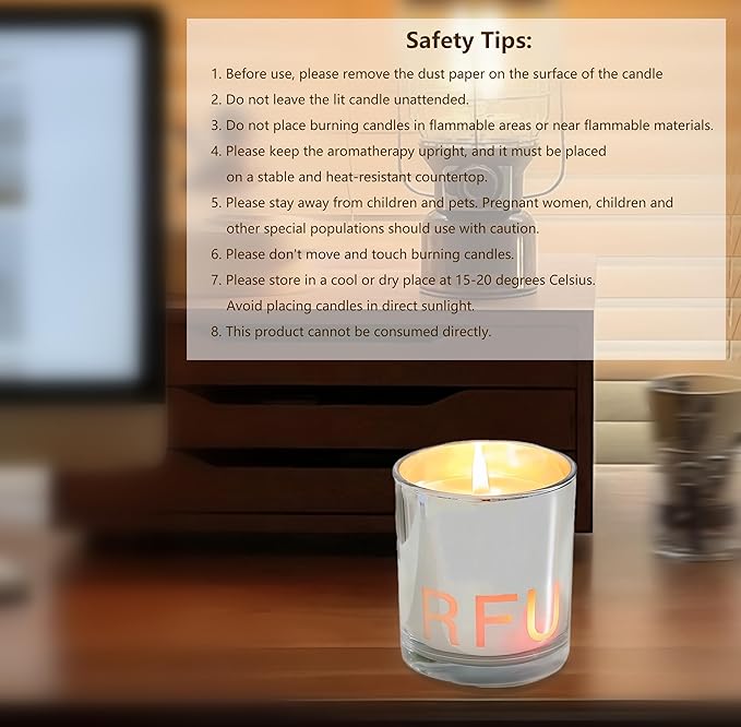 Scented Candle Jar with Colorful Light - Personalized Soy Candles Non Toxic: Natural Essential Oil Long Lasting Fragrance Candle for Home Meditation Aromatherapy Gift for Women Men (5.3Oz)