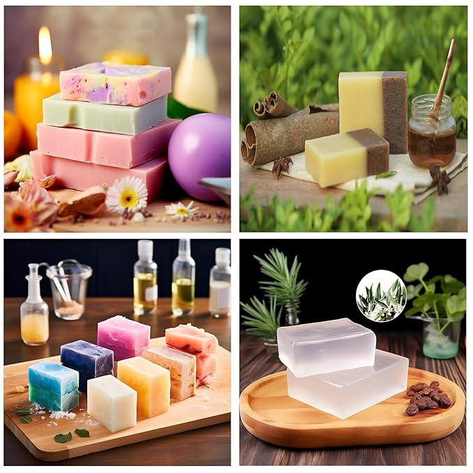 2LB Unscented Glycerin Soap Base DIY Handmade Soap Moisturizing Melt and Pour Soap Base for Crafting, Vegetable Glycerin & Coconut Oil, Easy to Cut (White, 2LB)
