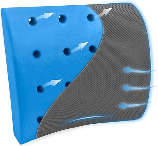 SAMSONITE, Gel-Infused Memory Foam Lumbar Support Pillow with Enhanced Airflow Design for Cooling Experience, Fits Most Office Chairs and Car Seats, Lower Back Cushion for Enhanced Ergonomic Benefits…