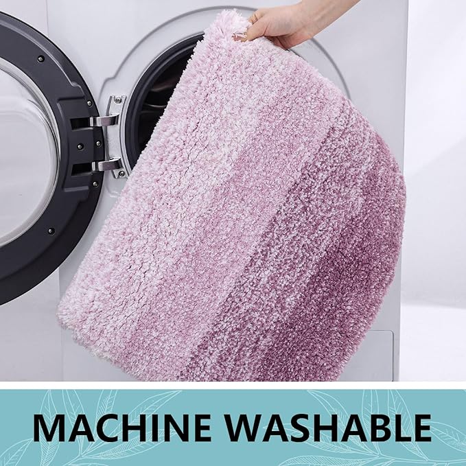 Arotive Microfiber Bathroom Rugs, Shaggy Soft and Absorbent Bath Rug, Non-Slip, Thick Plush Machine Washable Dry Bath Mats for Bathroom, Tub and Shower, 36x24, Purple