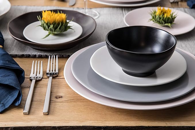 Fortessa Vitraluxe Dinnerware Heirloom Matte Finish Salad Plate 8-Inch, Smoke, Set of 4