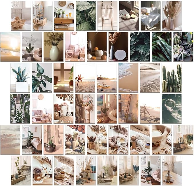 LA MAISON COZY Wall Collage Kit, Teen Posters Art Print, 50PCS 4x6'' Vintage Wall Decor Gift for Teen Girls' Dorm Room