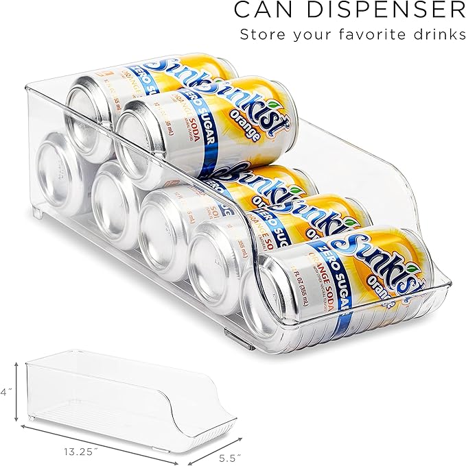 Sorbus Fridge Organizer Bins – Set of 6 Refrigerator Organizers and Storage Containers, Stackable Freezer Bins and House Essentials for New Home, BPA-Free Pantry Drawer Organizers
