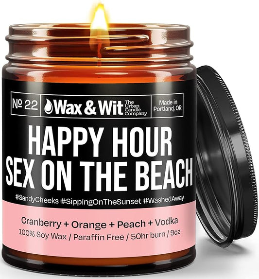 Wax & Wit Funny Soy Candle Gift for Women - Humorous, Aromatherapy Soy Wax Candle, Ideal for Housewarming, Coworker, Birthday – Cranberry, Orange, Peach - 9oz