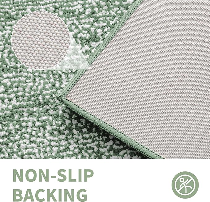 CozeCube Bath mats for Bathroom Non Slip, Fluffy Shaggy Bath Rugs for Bathroom Washable, Extra Soft and Absorbent Microfiber Bath Rugs for Shower Sink, Kitchen Sink, Sage Green, 16" x 24"