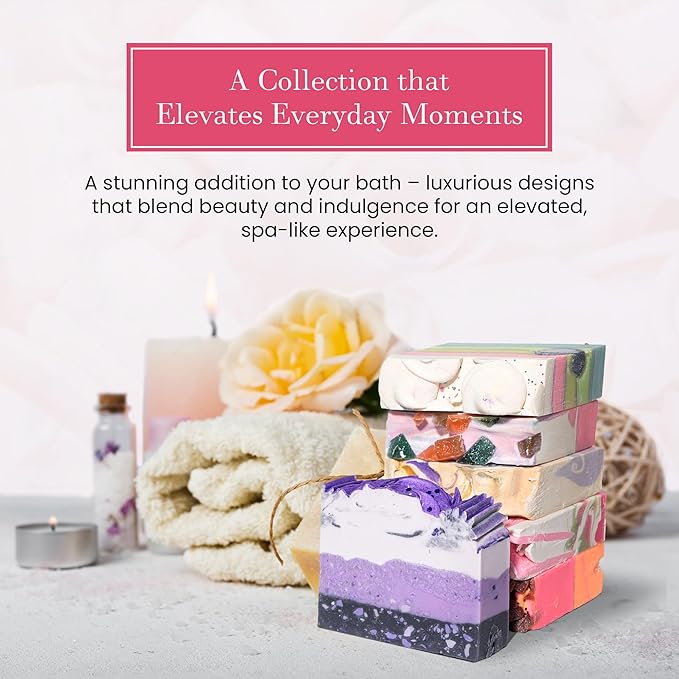 FinchBerry Year of Soap Set - Natural Shea and Coconut Oil, Rich Scents and Lush Lather, Ideal Gift Box for Everyday Comfort and Self-Care - 12 Handmade Bars, 4.5 oz Each