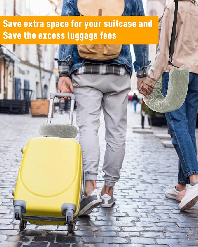 Stuffable Travel Neck Pillow for Extra Luggage Clothes Adjustable U-Shapes Airplane Plane Travel Pillow Storage Bag Adjustable Neck Size Travel Essentials Multifunctional Sleeping Rest Cushion