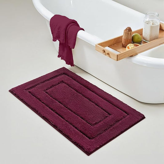 GRANNY SAYS Bathroom Rugs Non Slip, 16" x 24", Bath Rugs for Bathroom Washable, Bath Mats for Floor, Microfiber Bath Mat for Tub, Absorbent Bath Rugs for Shower Room, Strawberry Red