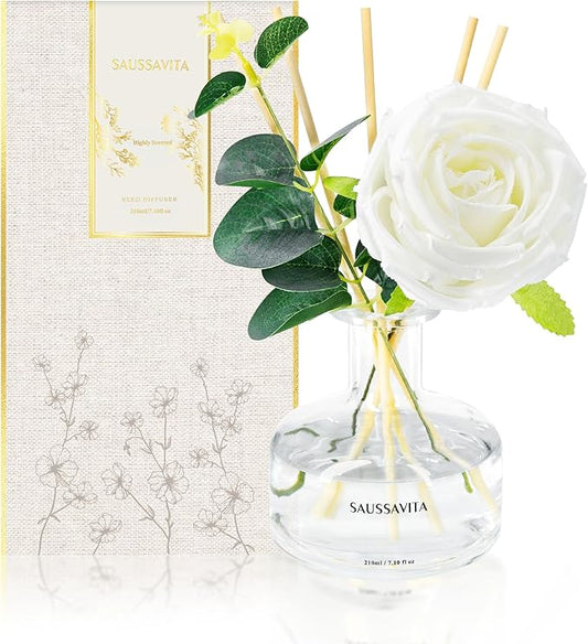 Reed Diffusers Set, 7.10 oz Flower Scented Diffuser with 7 Sticks, Long Lasting Home Fragrance for 120 Days, Perfect for Bathroom, Shelf Decor, Air Fresheners