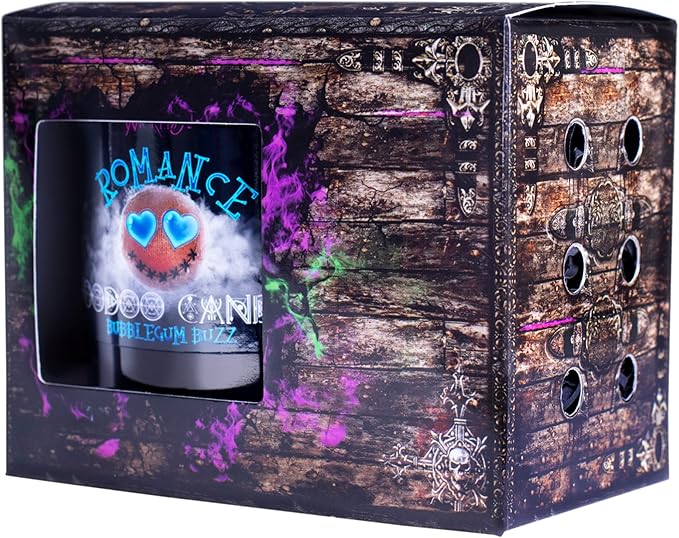 Naturally Wicked Voodoo Romance Candle Set - Inc. Voodoo Doll, Crystal, Wood Wick, Bubblegum Buzz Scent & Gift Box