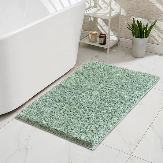 CozeCube Sage Green Bathroom Rug 59" x 24", Bath mats for Bathroom Non Slip, Ultra Soft Bath Rugs Washable, Plush Microfiber Area Rugs for Bedroom, Runner Rug