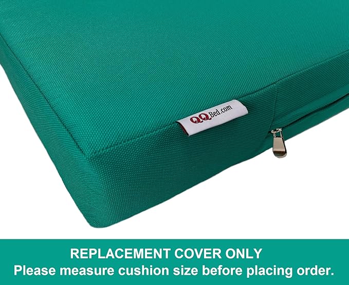 2 Pack 23X23X5 Inch Outdoor Water-Resistant Cushion Pillow Replacement Covers Only with Zipper for Patio Furniture, Sofa, Loveseat, Deep Seat Chair in Peacock Color