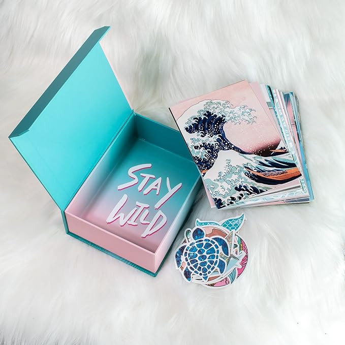 Blue Aesthetic Wall Collage Kit, 100 Set 4x6 inch, Pink VSCO Room Decor for Teen Girls, Summer Beach Wall Art Print, Dorm Photo Collection, Small Posters for Room Aesthetic…