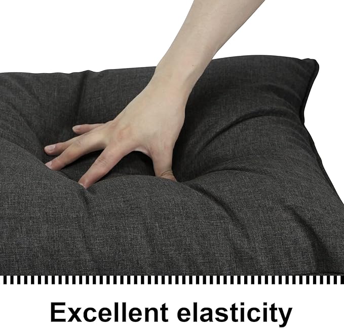 Deep Seat Cushions, Outdoor Cushions, Patio Furniture Cushions, Deep Seat & Back Cushion Patio Cushions with Rmoveable Cover for Backyard Couch Sofa Fade Resistant (19x19x3 in, Solid Dark Grey)