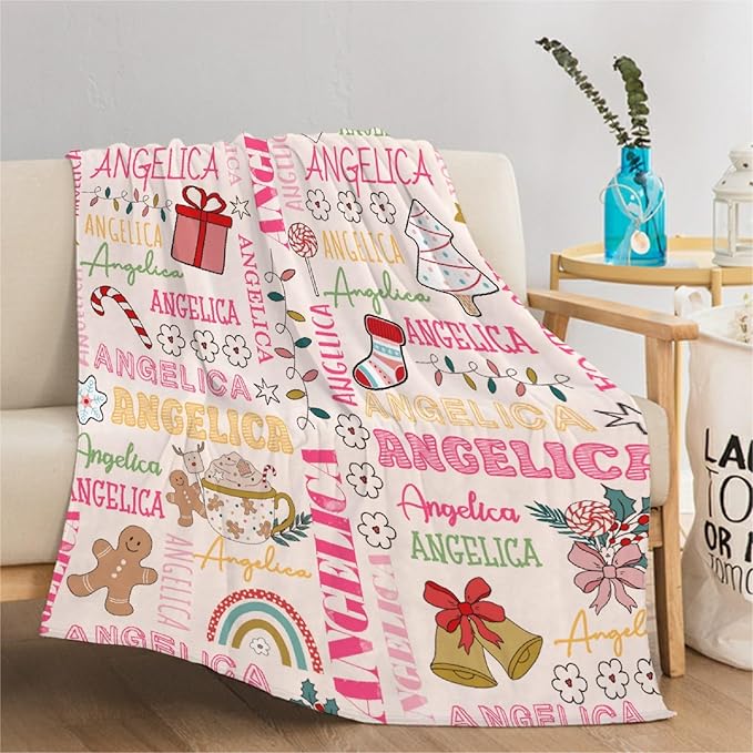 Custom Christmas Blanket | Personalized Holiday Blanket for Boys Girls | Plush Cozy Custom Name Blanket | Christmas Decor Personalized Gifts Name Blanket | 30"x40"-Toddlers/Crib Size
