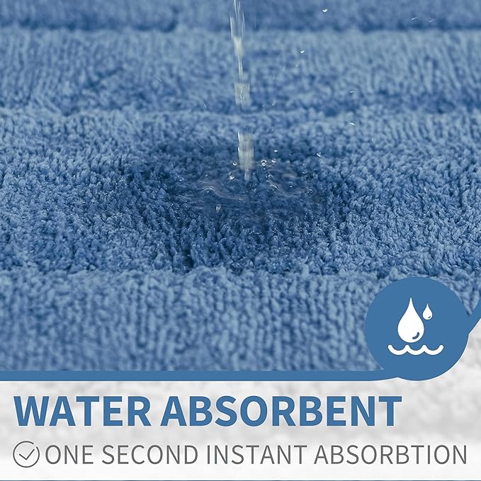 GRANNY SAYS Blue Bathroom Rugs Non Slip, 20" x 32", Bath Rugs for Bathroom, Bath Rugs Washable，Absorbent Bath Mats for Floor, Shower Rug for Bath, Microfiber Bath Mat for Tub