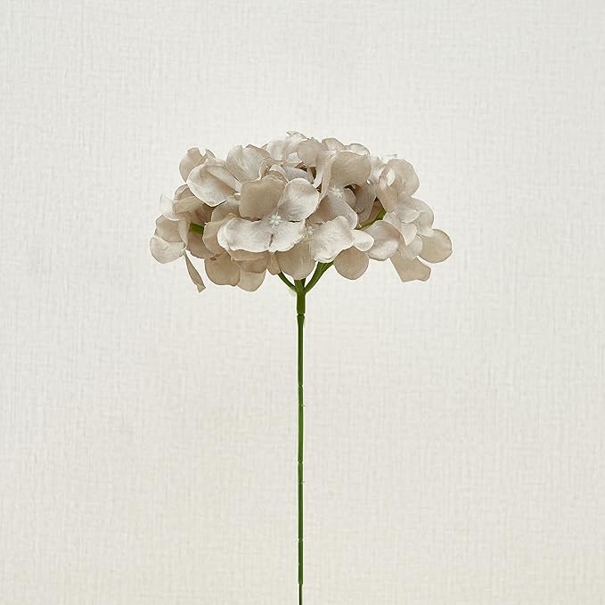 Artificial Hydrangea Flowers Coffee Heads 10 Fake Hydrangea Silk Flowers for Wedding Centerpieces Bouquets DIY Floral Decor Home Decoration with Stems(VASE NOT Included)