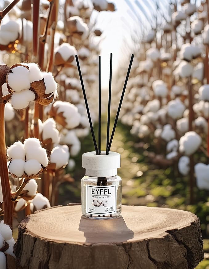 EYFEL Reed Diffusers for Home – Cotton Reed Diffuser Set 4.05 fl oz Oil Diffuser Sticks, Bathroom Diffuser, Home Fragrances, Scented Sticks, Home Décor