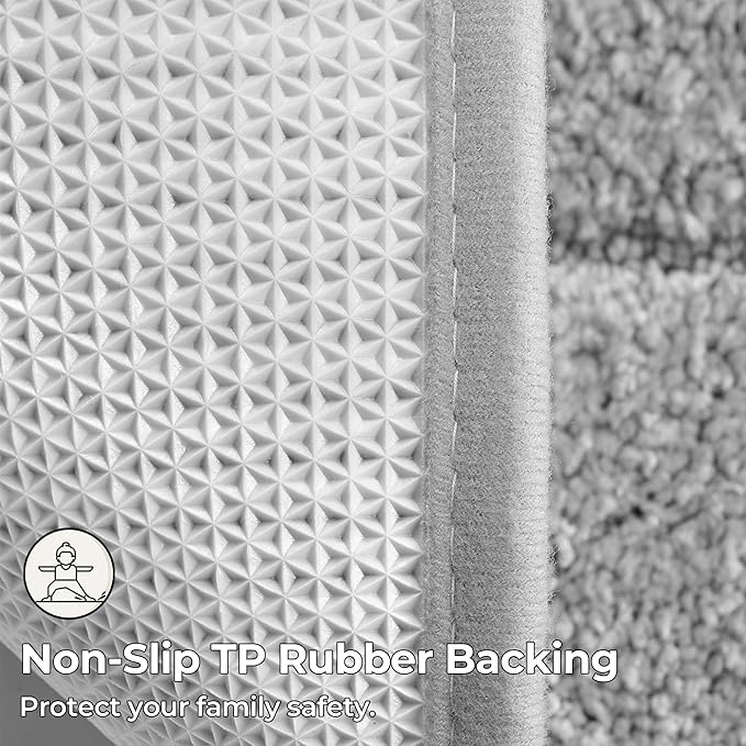 GRANNY SAYS Gray Bathroom Rugs, Bath Mats for Bathroom Non-Slip, Super Soft and Water Absorbent, Microfiber Bath Rugs, Machine Wash Dry, Bath Rugs for Floor, Tub and Shower, 16" x 24"