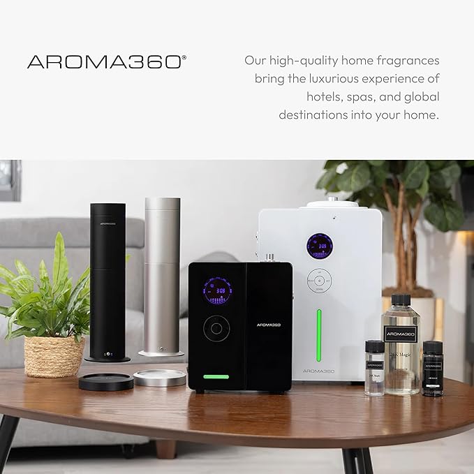 Aroma360 - Escapade Fragrance Oil Scent - Luxury Aromatherapy Scent Diffuser Oil - Hints of Lemon, Ocean, Bergamot, & Fragrant Jasmine - for Essential Oil Diffusers - for Home & Office - 50ML