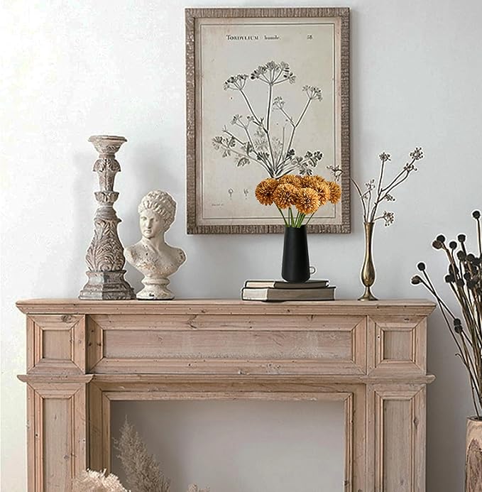 Mandy's Light Brown Artificial Ball Chrysanthemum 12 Stems Faux Flowers with Bendable Stems for DIY Wedding Centerpiece Fall Decor Home Arrangements