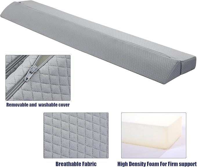 HOMBYS Wedge Pillow Headboard for Bed Gap,Foldable Bed Wedge Gap Filler Queen Size,Matterss Gap Filler,Multi Functional Bed Crack Pillow, Fill The Gap (0-7") Between Your Headboard and Mattress