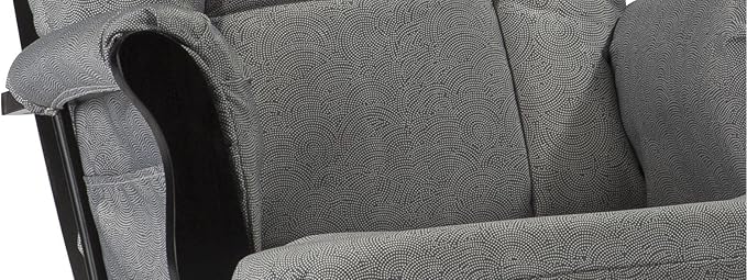 Storkcraft Tuscany Custom Glider and Ottoman with Free Lumbar Pillow (White/Pink Blush Swirl) - Cleanable Upholstered Comfort Rocking Nursery Chair with Ottoman