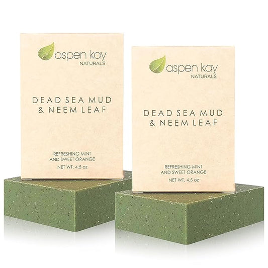 Aspen Kay Naturals Soaps Bar New Parent (4.5 Ounce (Pack of 2), Dead Sea Mud and Neem)