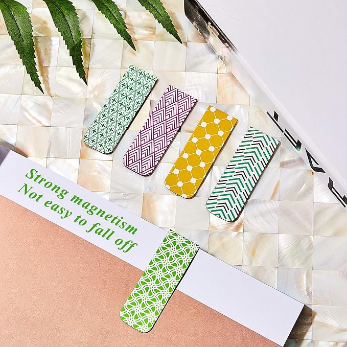 Zonon 24 Pcs Magnetic Bookmarks Clips Women Christmas Bookmark Magnetic Page Markers for Women Colorful Page Markers for Students Teachers Reading Xmas Gift(Cute)