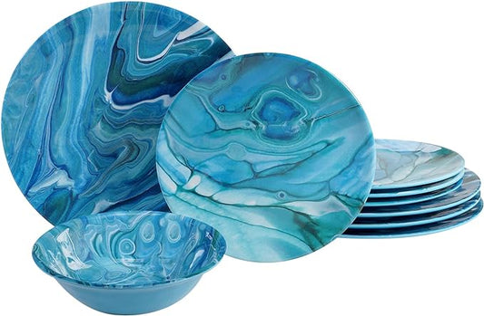 Fluidity 12 piece Melamine Dinnerware Set, Service for 4