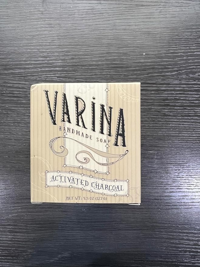 Varina Organic Charcoal Variety Bar Soap - Gentle Cleansing for Sensitive Skin, Herbal and Mint - 5 Pack