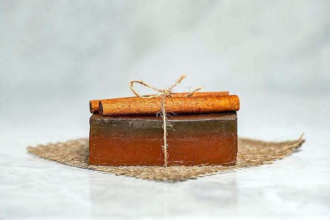 Sabun Co. Cinnema Natural Soap Bar - Cinnamon Essential Oil, Cinnamon Powder and Stick inside - Moisturizing Glycerin Soap - 100% Handmade, Vegan - Exfoliating Bar Soap [4.23 oz - 120 gr]