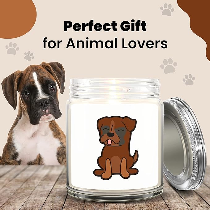 1OAK Lavender Scented Candles - Dog Mom Gifts for Women - Dog Candle - Made in USA (Boxer)