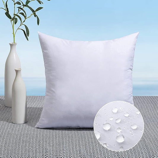MIULEE 22x22 Pillow Insert Throw Pillow Insert, Outdoor Pillows Water-Resistant Premium Outdoor Pillow Stuffer Sham Square for Couch Sofa Patio Furniture Cushion Porch Swing