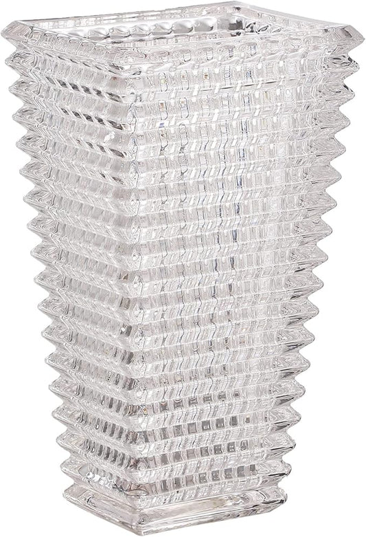 MCMCNCUIU Crystal Vase, Large Crystal Vases for Flowers, Large Flower Vase, Modern Clear Vases for Living Room, Bedroom, Kitchen, Dining Table, Mantle, Wedding, 11 Inches