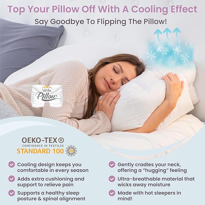 Topper, Cooling Shredded Memory Foam Filling - Adjustable for Shoulders & Side Sleepers. Zipper Access to Add/Remove Fill for Best Sleeping: Top Medium/High Density Support