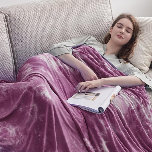 Guohaoi Cooling Blanket for HotSleepers - Arc-Chill Q-Max >0.5 Cool Fiber, 100% Oeko-Tex Certified, Summer Lightweight Throw Blanket, Absorbs Heat to Keep Body Cool for Night Sweats(50x70 Purple)