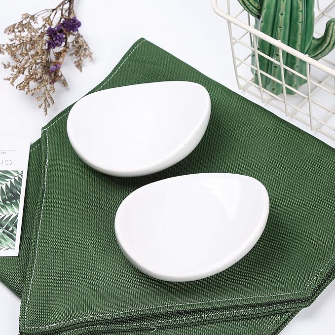 Ceramic Soap Dish Holder Set of 2, for Bathroom,Tub and Kitchen Sink（White 2）
